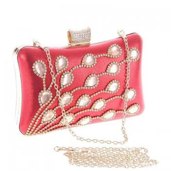 Women Rhinestone Glass Diamond Clutch Bag